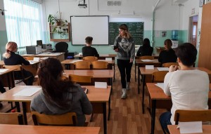 School leavers take Unified State Exams early in Novosibirsk, Russia